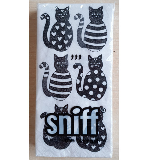 Taschentücher Katzen schwarz/weiss