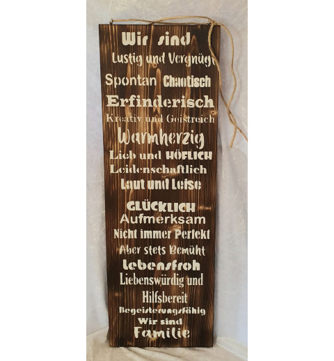Schild mit Spruch