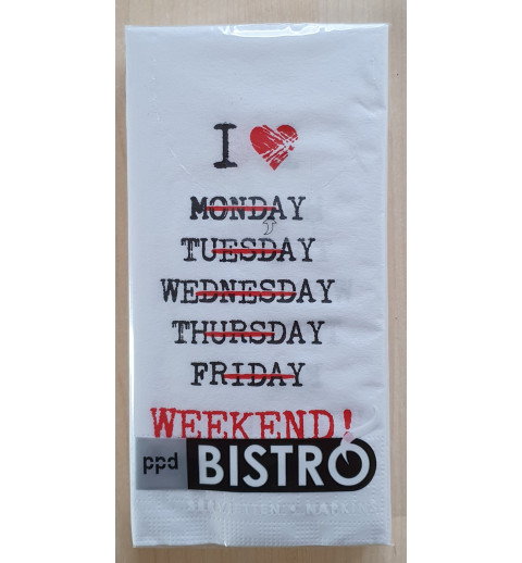 Servietten I Love Weekend
