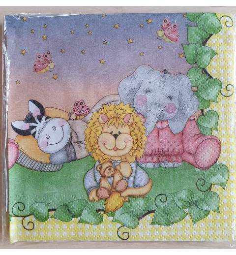 Servietten Löwe/Elefant