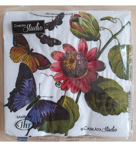 Servietten Blumen/Schmetterlinge