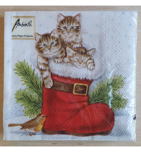 Servietten Katzen im Stiefel