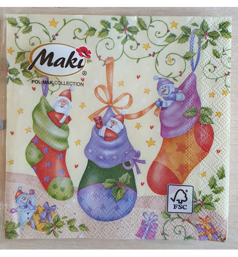 Servietten Weihnachts Socken