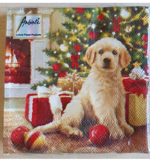 Servietten Weihnachtsbaum/Hund