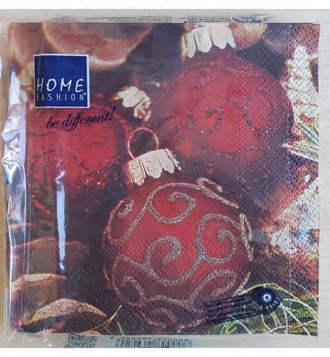 Servietten Weihnachtskugeln rot