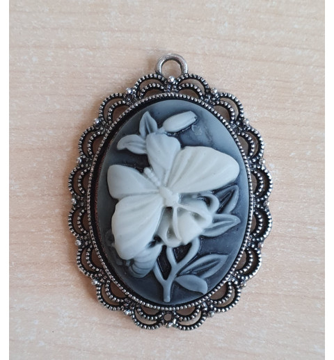 Anhänger Oval schwarz