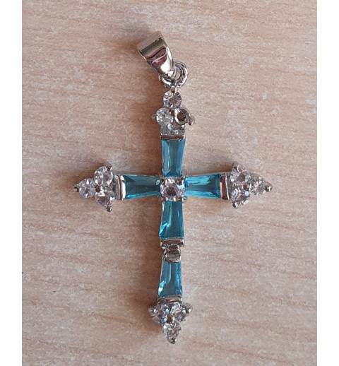 Anhänger Kreuz türkis