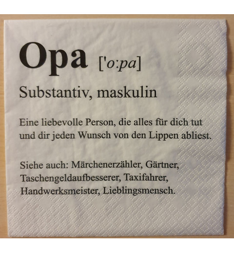 Servietten Opa