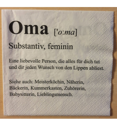 Servietten Oma