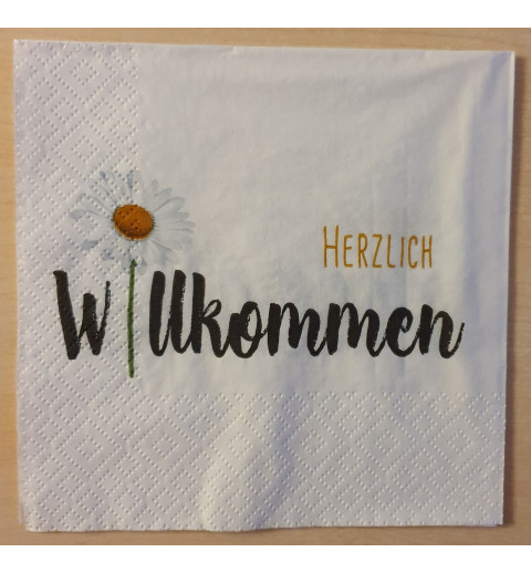 Servietten Herzlich Willkommen