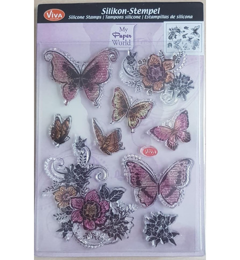 Clear-Stamps Schmetterlinge/Blumen