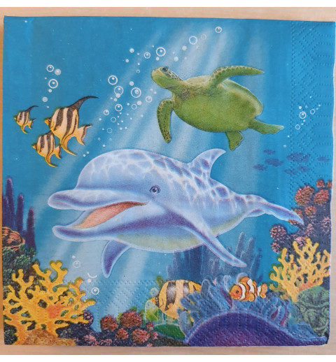 Servietten Unterwasser Tiere