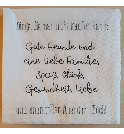 Servietten Dinge die man nicht......