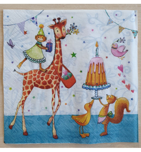 Servietten Elefant/Giraffe