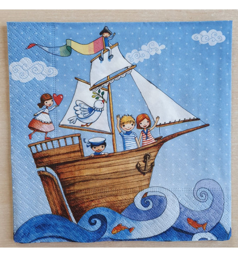 Servietten Piratenschiff