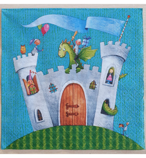 Servietten Schloss mit Drachen