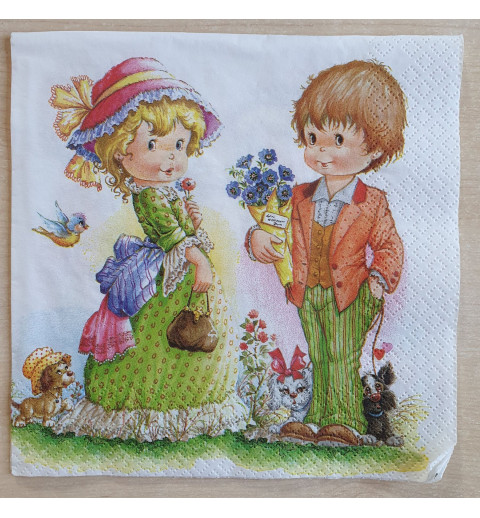 Servietten Mädchen und Junge