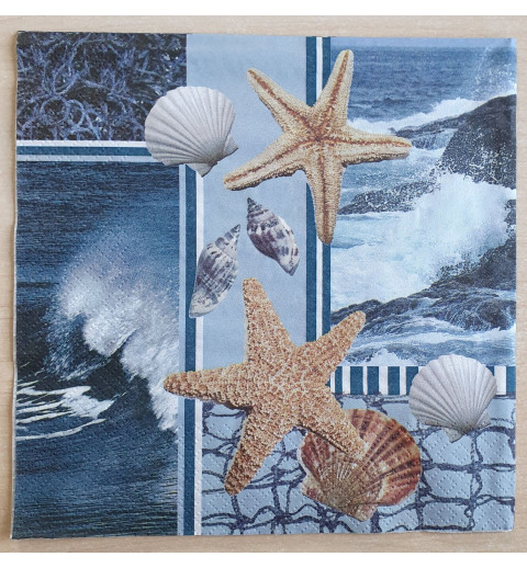 Servietten Seestern/Muscheln