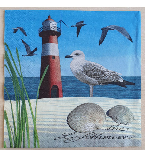 Servietten Leuchtturm/Möwe