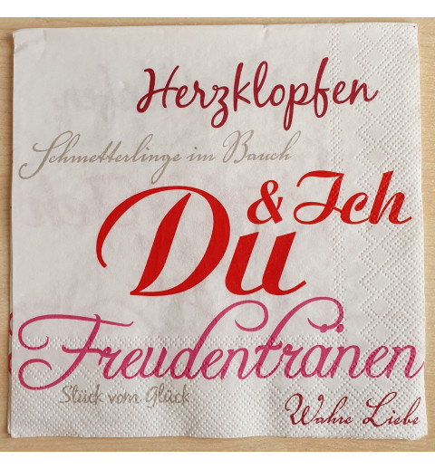 Servietten Herzklopfen rot