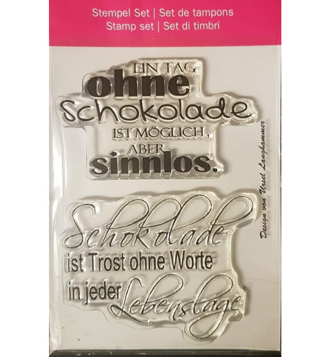 Clear-Stamps Sprüche Schokolade 1