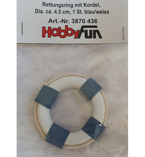 Rettungsring Holz blau