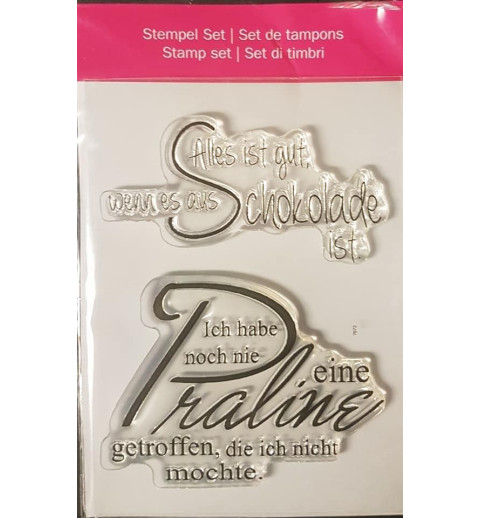 Clear-Stamps Sprüche Schokolade 3