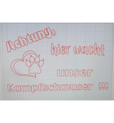 Schablone Achtung, hier wacht......