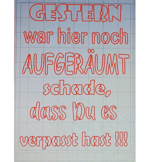 Schablone Gestern war hier noch...