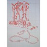 Schablone Cowboystiefel/Hut