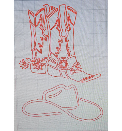 Schablone Cowboystiefel/Hut