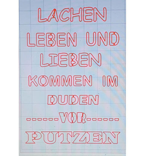 Schablone Lachen, Leben...