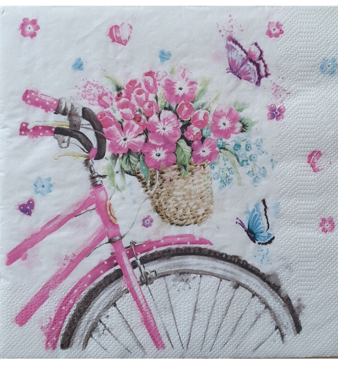 Servietten Fahrrad/Blumen