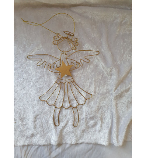 Draht Engel goldfarbig
