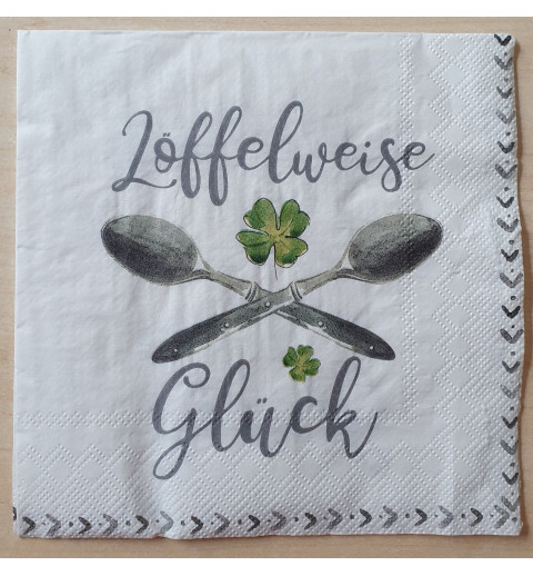 Servietten Löffelweise Glück