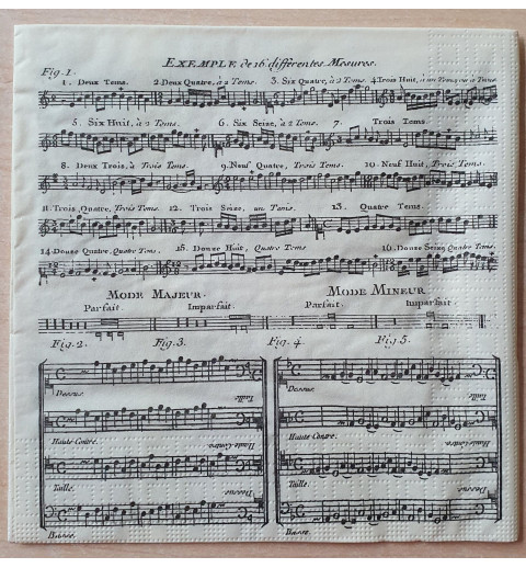 Servietten Musiknoten creme