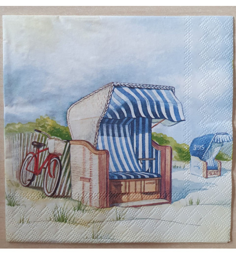 Servietten Fahrrad/Strandkorb