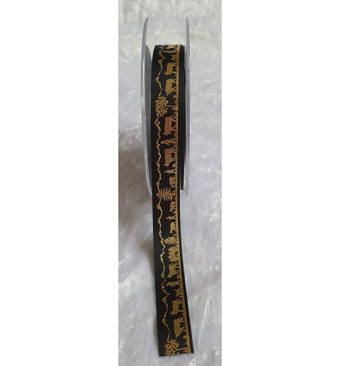 Dekoband Alpaufzug schwarz/gold
