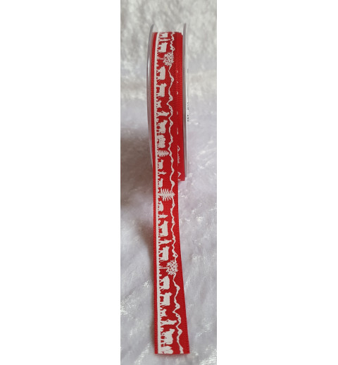 Dekoband Alpaufzug rot/weiss