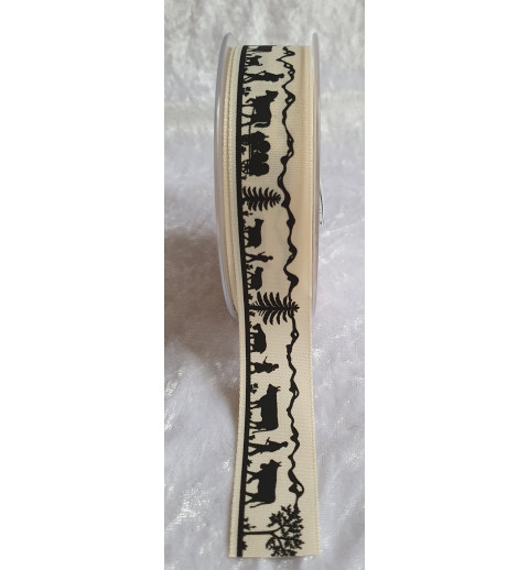 Dekoband Alpaufzug creme/schwarz