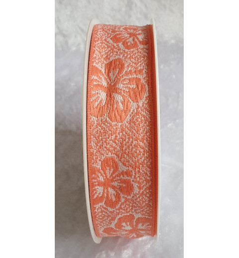 Dekoband Blumen orange