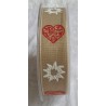 Dekoband Edeweiss/Herz beige