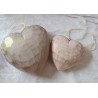 Holz Herz rosa/gold