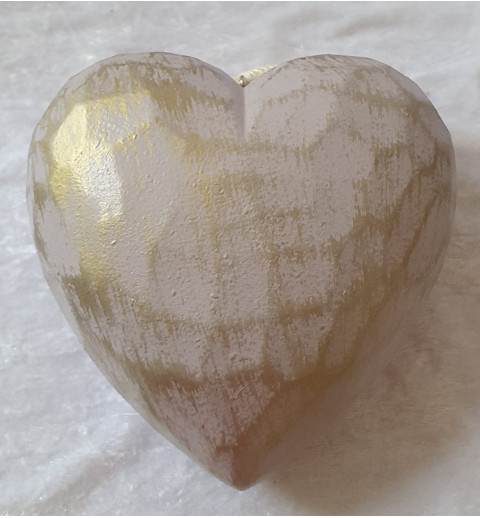 Holz Herz taupe/gold