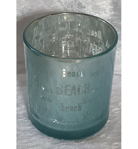 Windlicht Glas Beach türkis