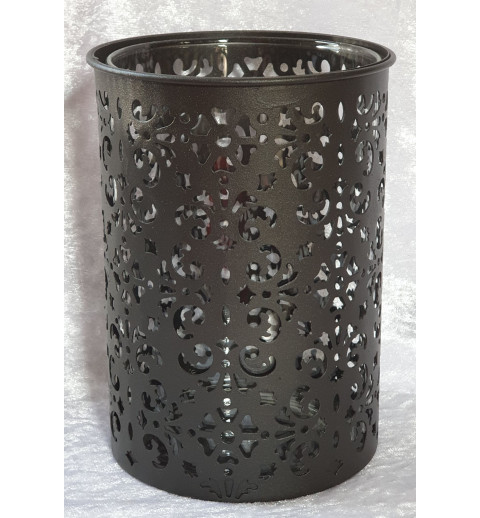 Windlicht mit Glas schwarz