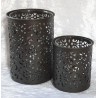 Windlicht mit Glas schwarz