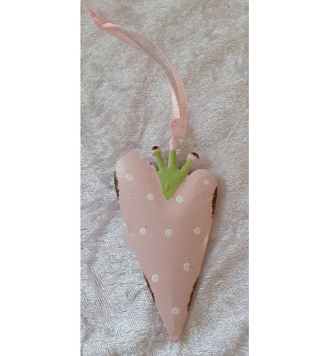 Metall Herz mit Krone rosa