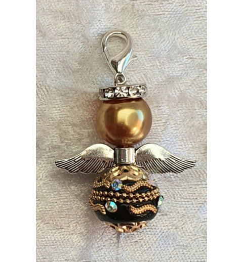 Kashmiriperlen Engel schwarz/gold