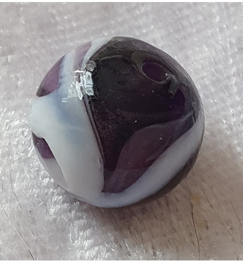 Glasperlen violette/weiss